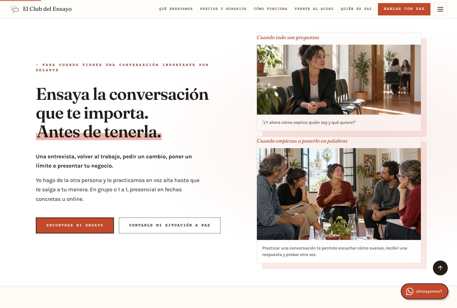 El Club del Ensayo — Training · Online and in Jerez · Own project