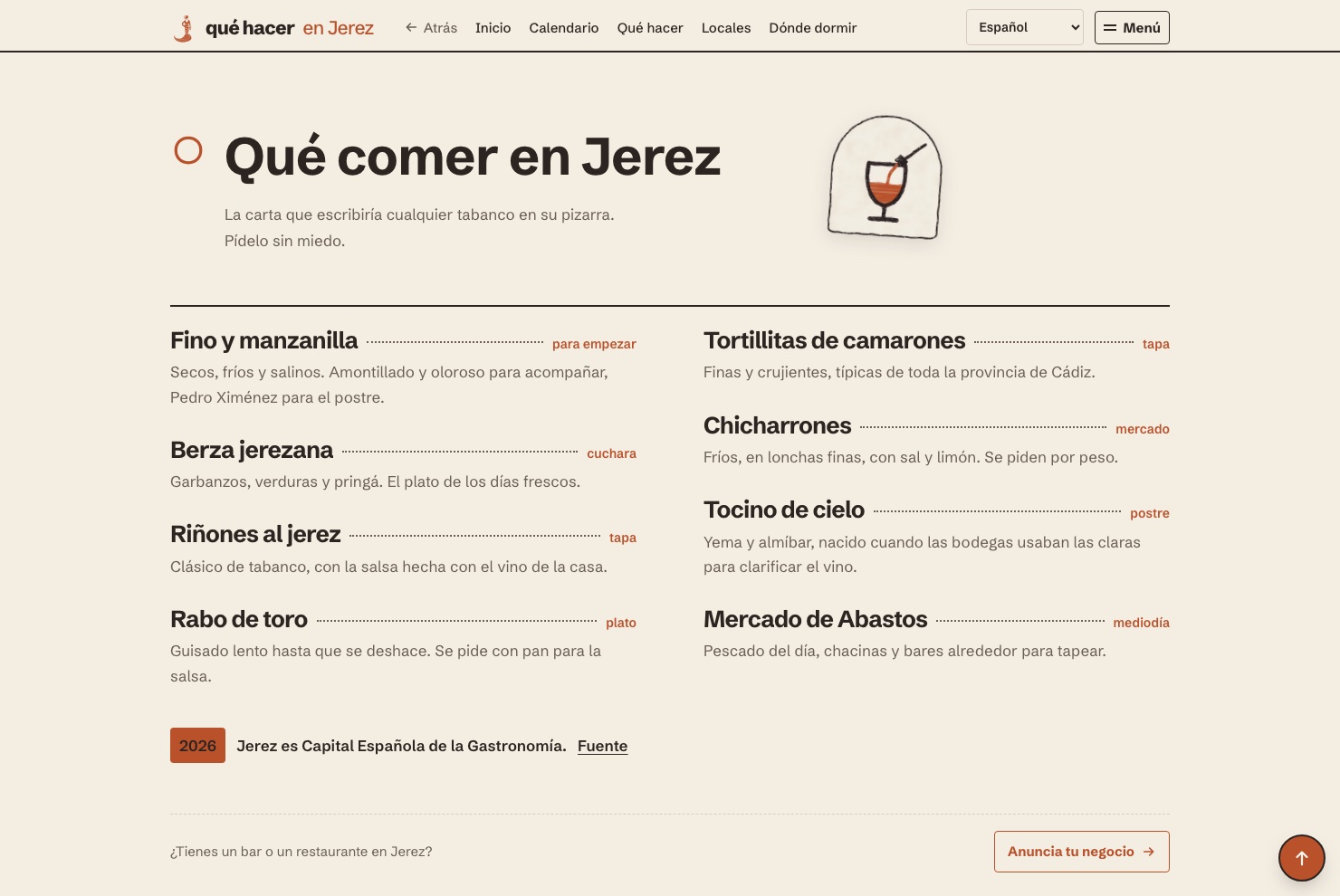 Explorar Jerez: Lugares y categorías para seguir descubriendo.